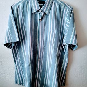 Peter Elliot NY Imported Cotton Men Short Sleeve Shirt XL